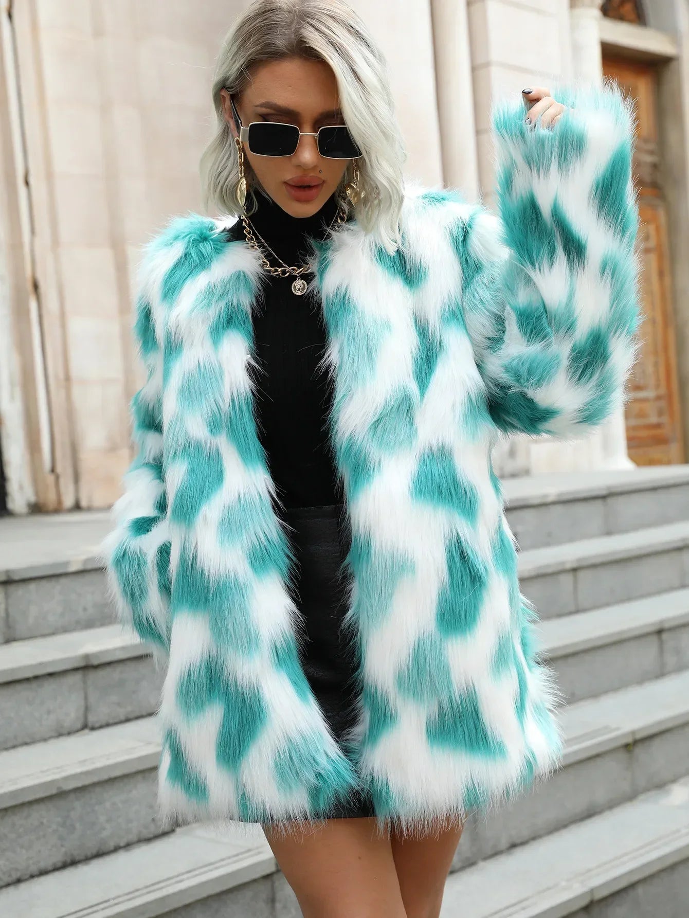 Luxury Faux Fox Fur Coat – Plush Edition
