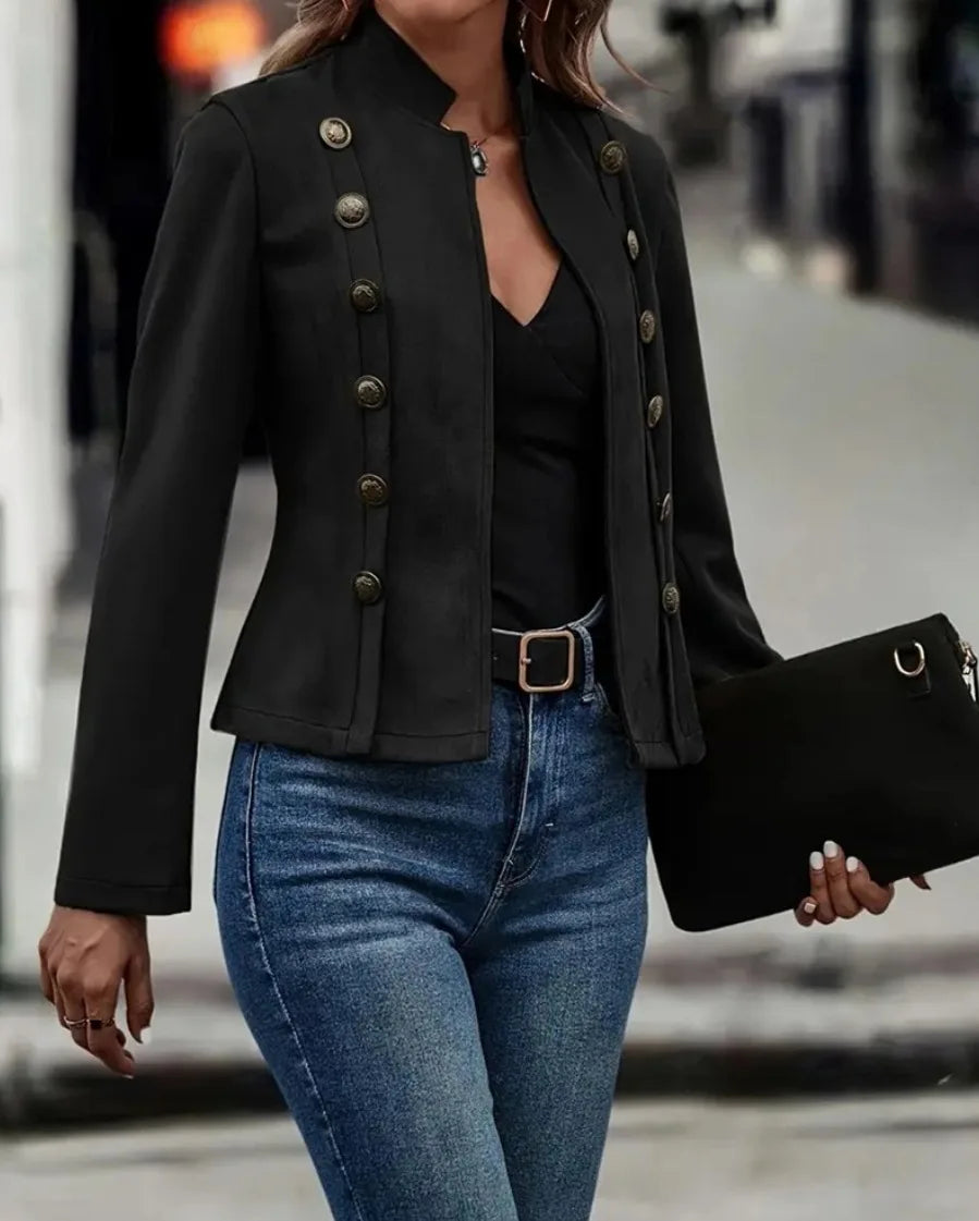 Retro Slim Blazer – Double-Breasted Spring Jacket