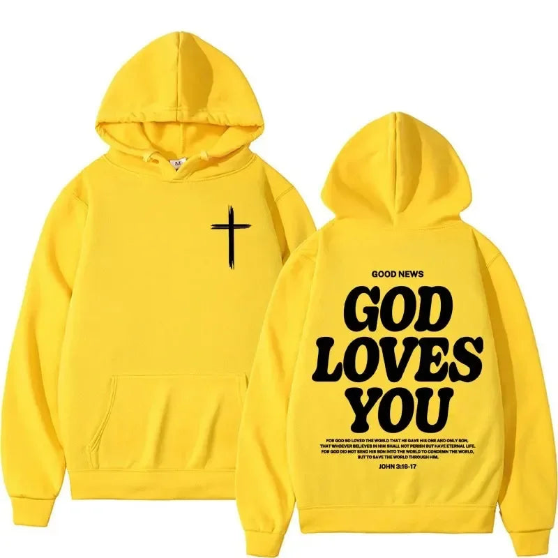 God Loves You Vintage Hoodie – Harajuku Style
