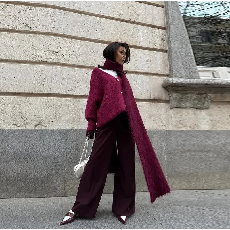 Sexy One-Shoulder Knit Sweater – 2025 Elegant Fit