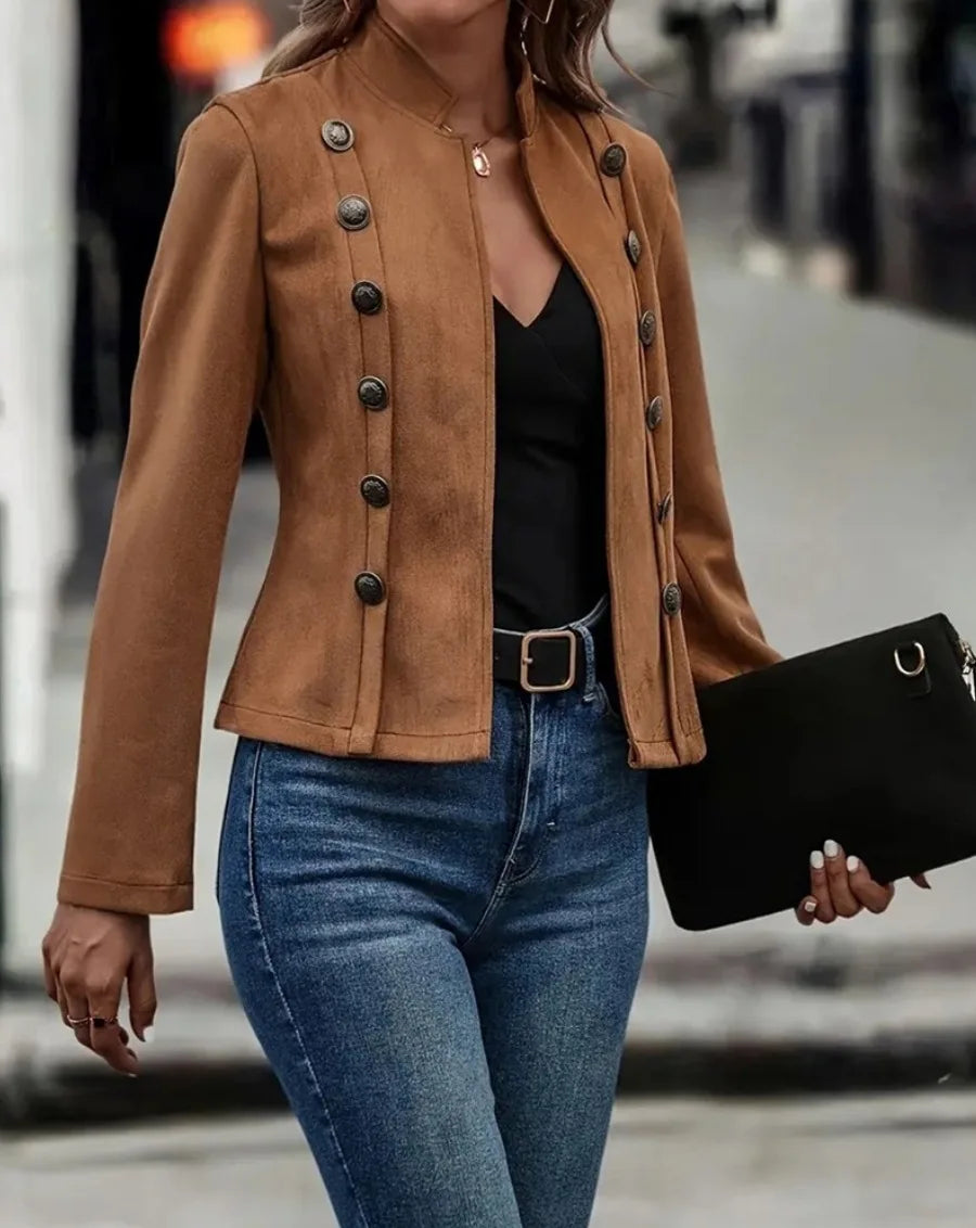 Retro Slim Blazer – Double-Breasted Spring Jacket