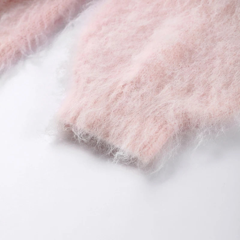 Sexy Off-Shoulder Mohair Sweater – 2025 Luxe Knit