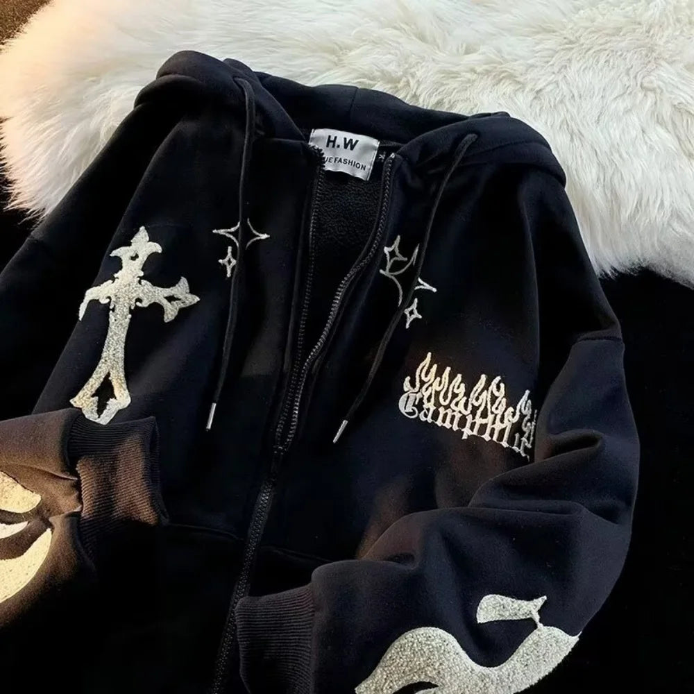 Retro Y2K Autumn Winter Hooded Coats