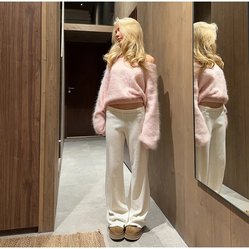 Sexy One-Shoulder Knit Sweater – 2025 Elegant Fit