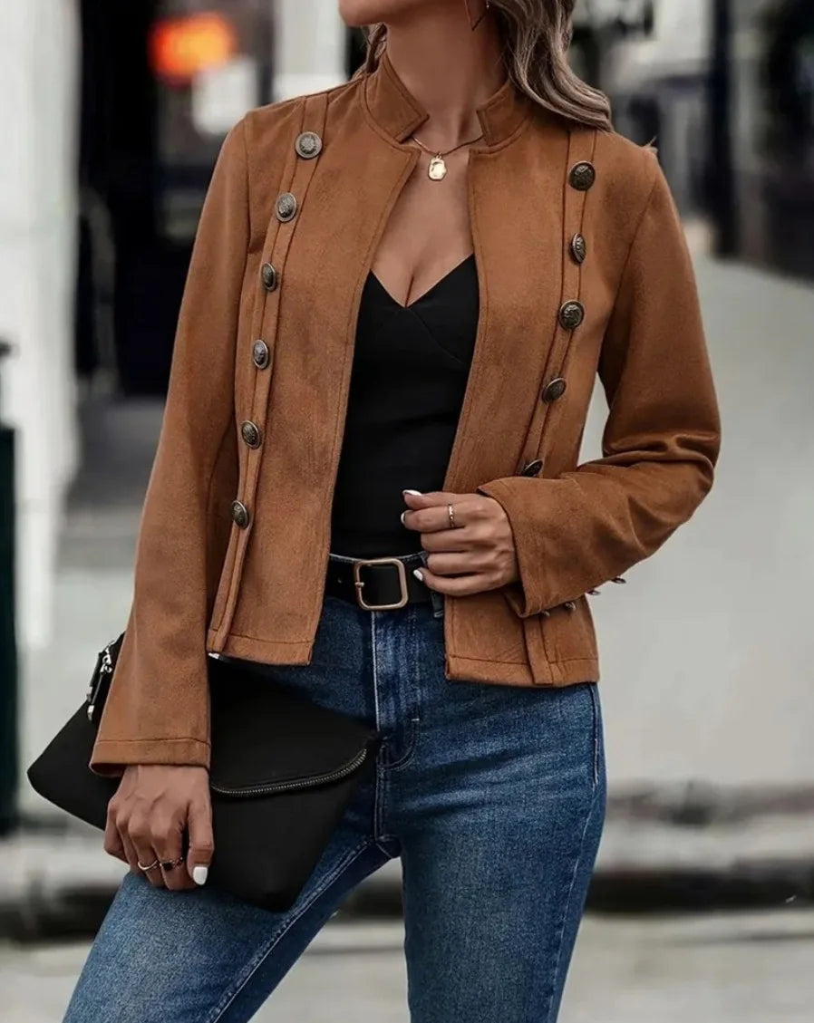 Retro Slim Blazer – Double-Breasted Spring Jacket