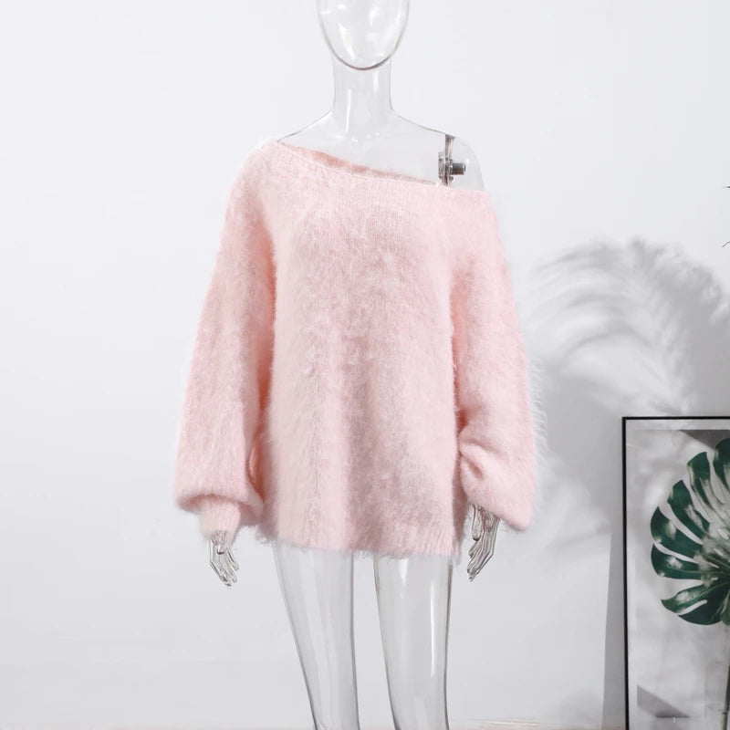 Sexy One-Shoulder Knit Sweater – 2025 Elegant Fit