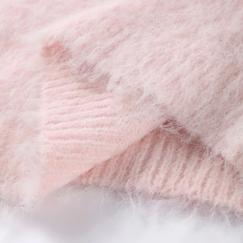 Sexy Off-Shoulder Mohair Sweater – 2025 Luxe Knit