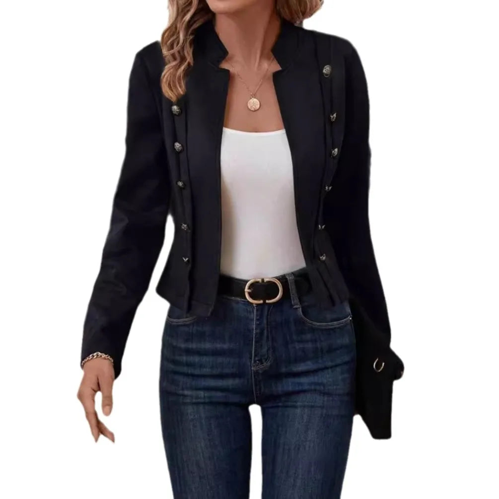Retro Slim Blazer – Double-Breasted Spring Jacket