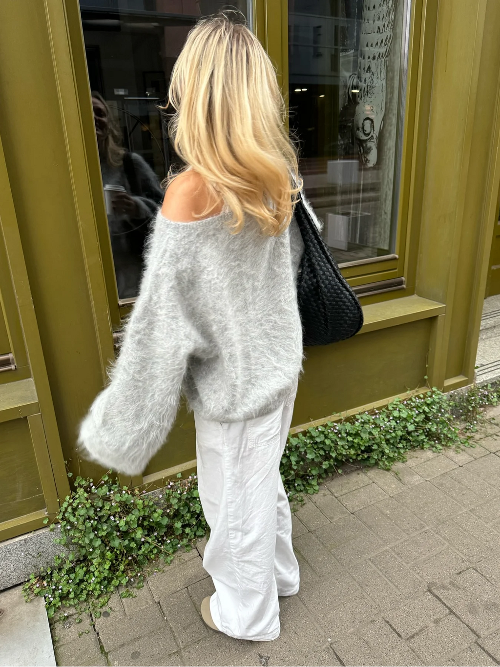 Sexy Off-Shoulder Mohair Sweater – 2025 Luxe Knit