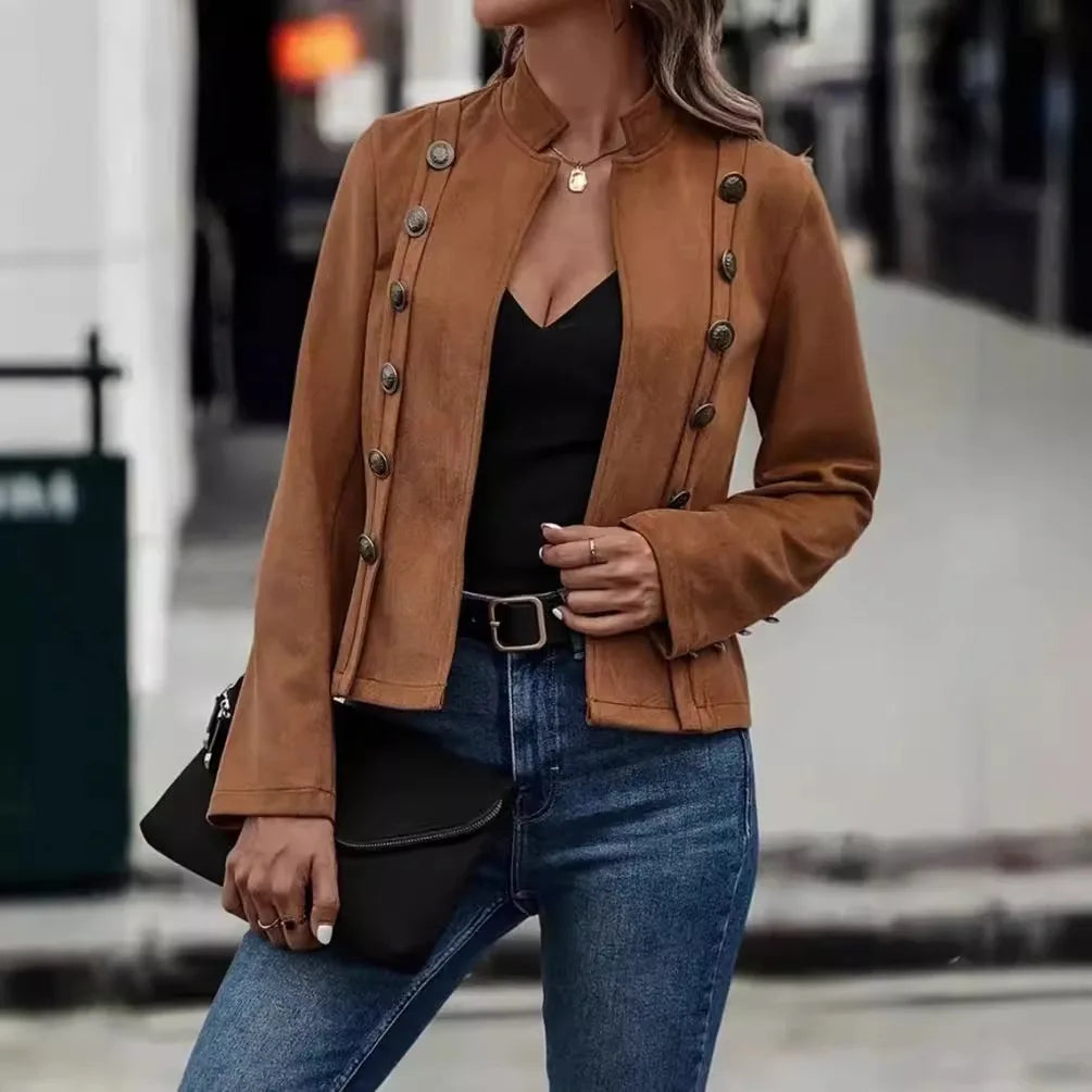 Retro Slim Blazer – Double-Breasted Spring Jacket