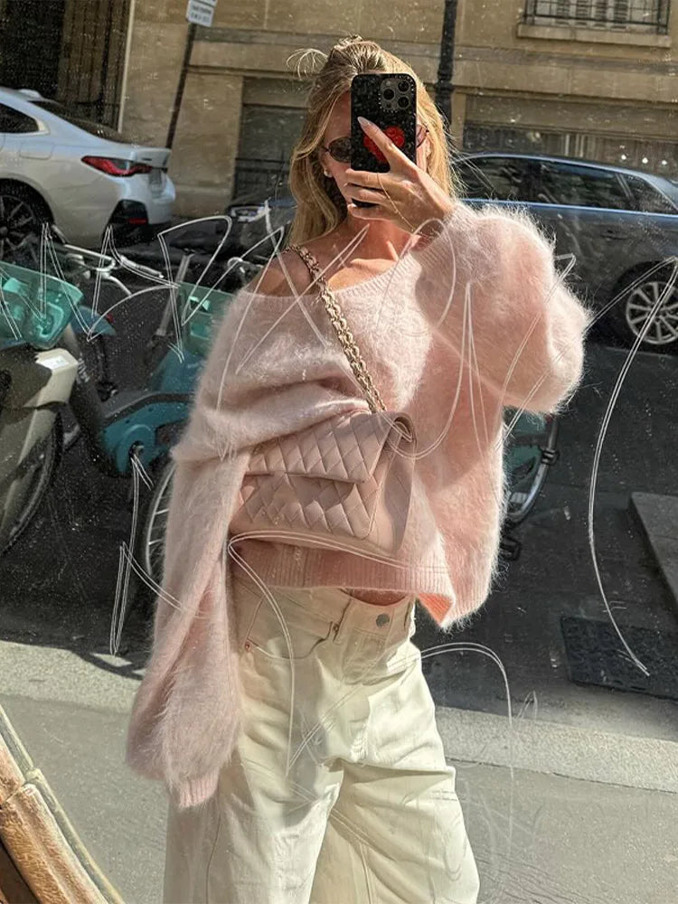 Sexy One-Shoulder Knit Sweater – 2025 Elegant Fit