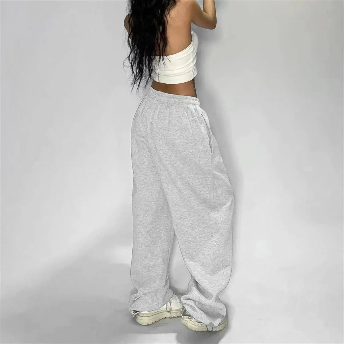 High-Waist Lace-Up Joggers – Y2K Street Style