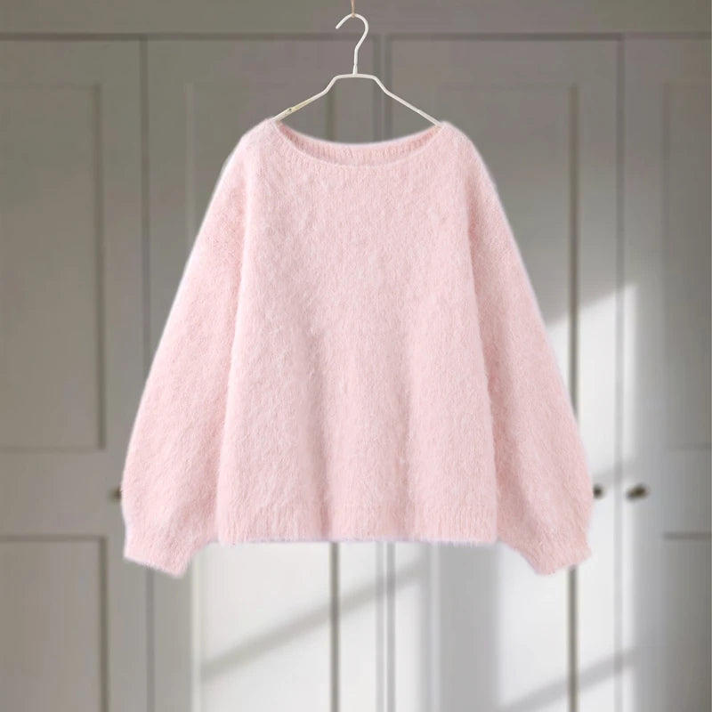 Sexy Off-Shoulder Mohair Sweater – 2025 Luxe Knit