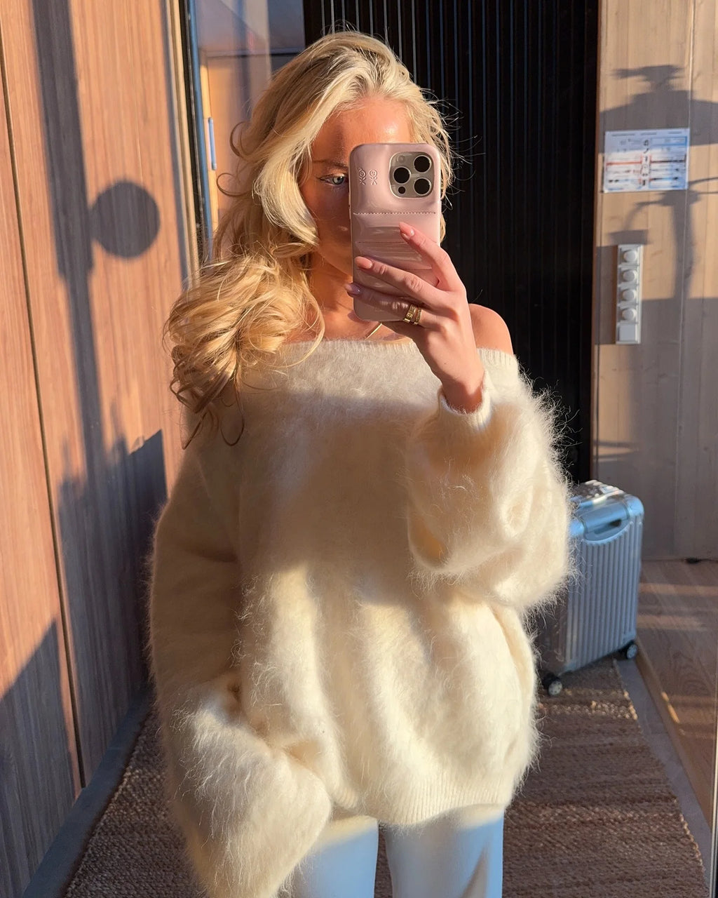 Sexy Off-Shoulder Mohair Sweater – 2025 Luxe Knit