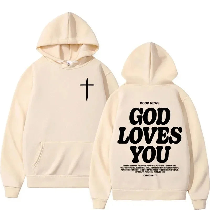 God Loves You Vintage Hoodie – Harajuku Style