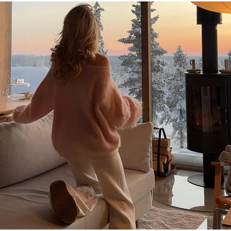 Sexy One-Shoulder Knit Sweater – 2025 Elegant Fit