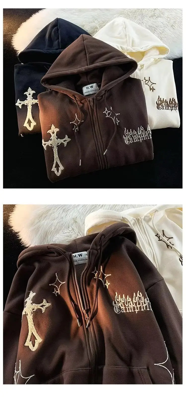 Retro Y2K Autumn Winter Hooded Coats