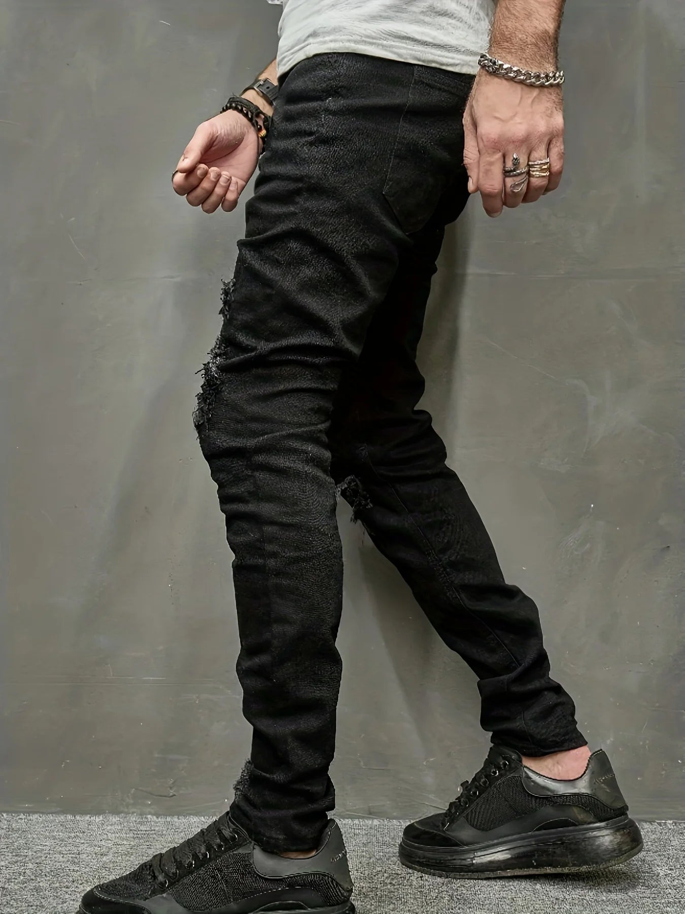 Ripped Edge Slim Denim – Tailored Fit